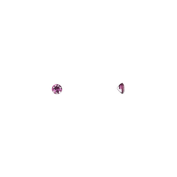Rhodolite garnet 1pkg6, hand-cut faceted round gem natural 2.5mm image number 0