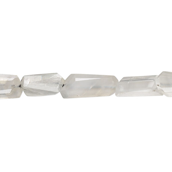 Grey moonstone 1pkg1, hand-cut faceted freeform bead natural 8 inch 7x5mm-17x8mm image number 0