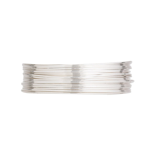 Wire, Argentium® silver, full-hard, round, 24 gauge. Sold per pkg of 5 feet. image number 0