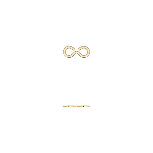 Link, gold-plated brass, 15x7mm figure 8. Sold per pkg of 10. image number 0