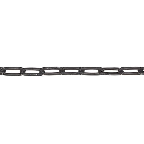 Chain, anodized aluminum, black, 3.3mm paperclip. Sold per pkg of 5 feet. image number 0