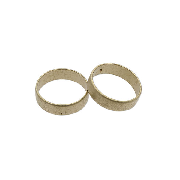Ring, unpolished raw brass, 5mm wide, size 6. Sold per pkg of 2. image number 0