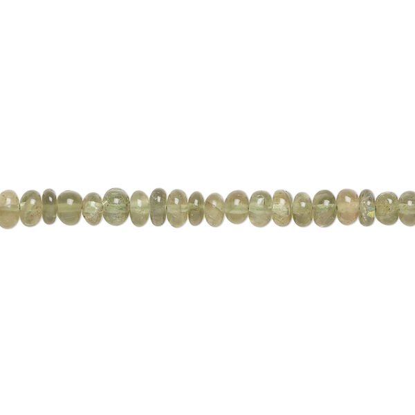 Green apatite 1pkg1, hand-cut rondelle bead natural 13 inch graduated 3x2mm-7x4mm image number 0