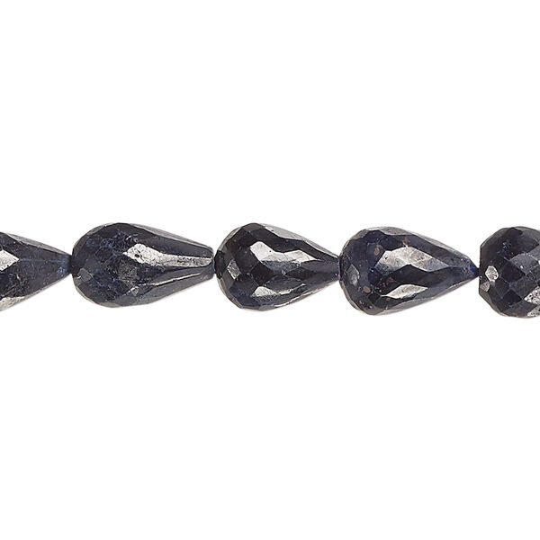 Blue sapphire 1pkg1, hand-cut faceted teardrop bead 15.5-16 inch 9x6mm-11x8mm image number 0