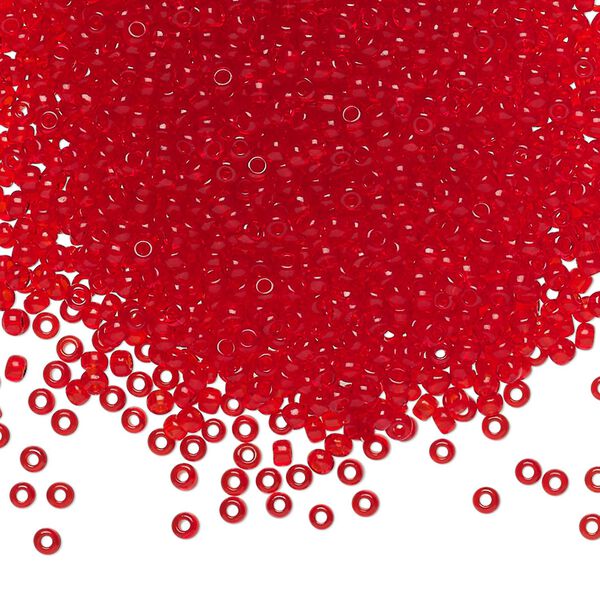 Seed bead, Preciosa Ornela Czech glass, pkg/500g, #11 rocaille, transparent red, (90070). image number 0