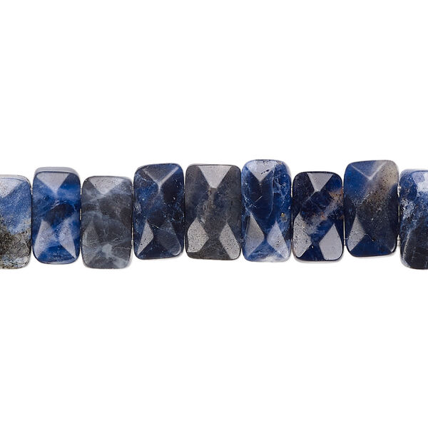 Sodalite 1pkg1, faceted rectangle bead natural 8 inch 9x5mm-10x6mm image number 0