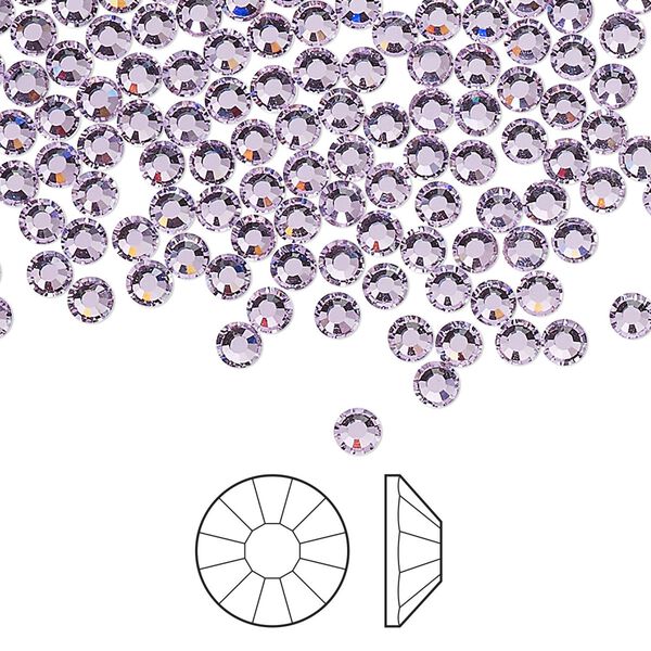 Flat back 1440pk violet foil back, Preciosa Viva 12® Czech crystal rhinestone 3-3.2mm chaton rose round SS12 image number 0