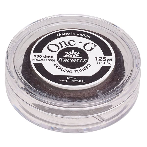 Thread, TOHO BEADS®, One-G™, nylon, brown, size 0. Sold per 50-yard spool. image number 0
