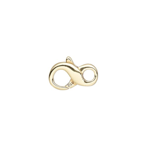 Clasp, lobster claw, "vermeil," 14x9mm infinity. Sold individually. image number 0