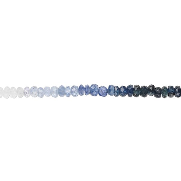 Sapphire 1pkg1, hand-cut faceted rondelle bead 15.5-16 inch graduated 2x1mm-4x3mm image number 0