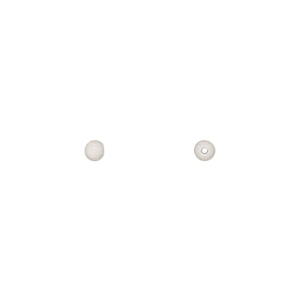 Bead, sterling silver, 3mm stardust round. Sold per pkg of 10. image number 0