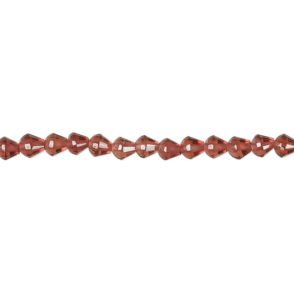 Garnet 1pkg1, hand-cut faceted cone bead natural 15 inch 3x2mm-5x3mm image number 0