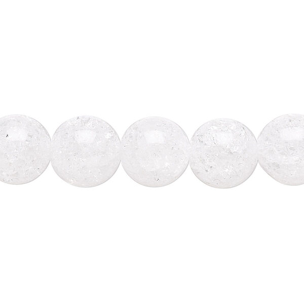 Bead, ice flake quartz (heated), 10mm round, B grade, Mohs hardness 7. Sold per 15-1/2" to 16" strand. image number 0