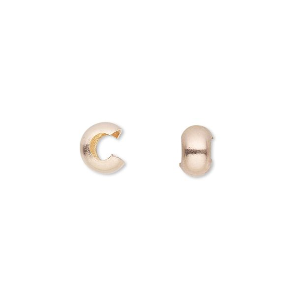 Crimp cover, 14Kt rose gold-filled, 3mm round. Sold per pkg of 10. image number 0