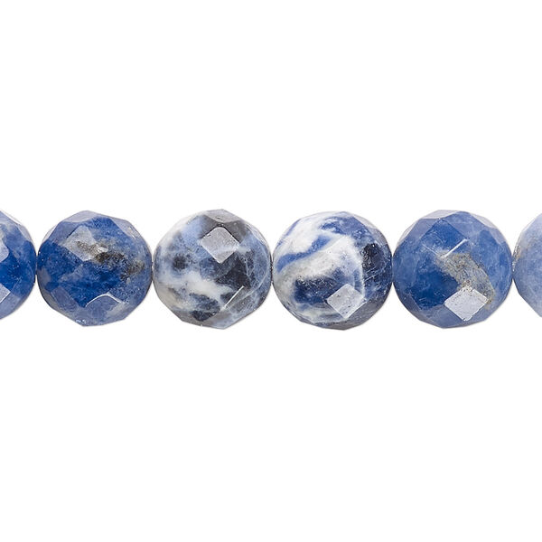 Sodalite 1pkg1, faceted round bead natural B grade, 15.5-16 inch 10mm image number 0