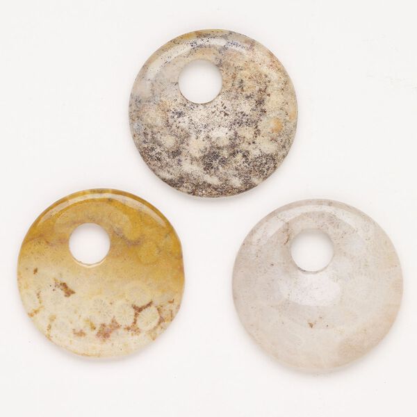 Fossil 1pkg1, undrilled go-go focal natural 40mm image number 0