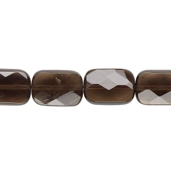 Smoky quartz 1pkg1, faceted rectangle bead 15.5-16 inch 14x10mm image number 0