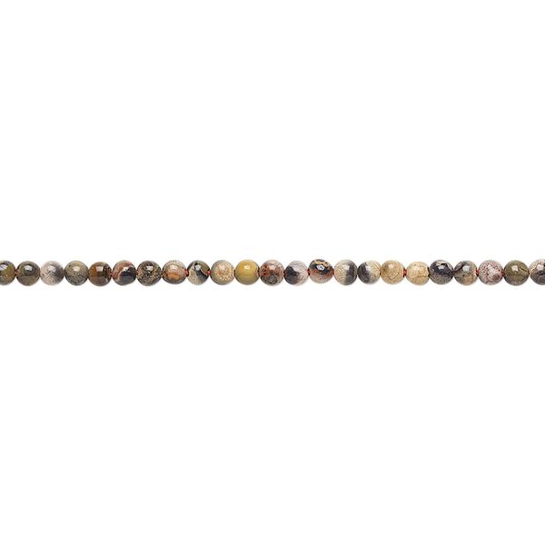 Leopardskin jasper 1pkg1, round bead natural 15.5-16 inch 2mm image number 0