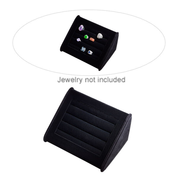 Display, ring, velveteen, black, 8-5/16 x 4-5/8 x 6-5/16 inches. Sold individually. image number 0