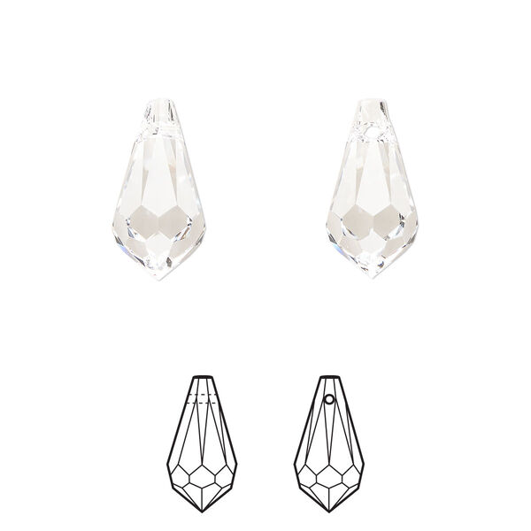 Drop 4pk crystal, Crystal Passions® 15x7.5mm pendant teardrop 6000 image number 0