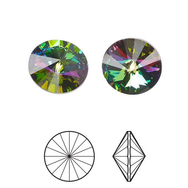 Chaton 2pk crystal electra, Crystal Passions® 14mm rivoli 1122 image number 0