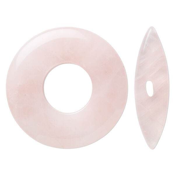 Rose quartz 1pkg1, toggle clasp donut / bar focal natural 45x6mm / 38x10mm image number 0