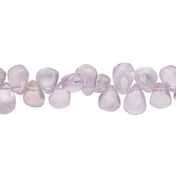 Lavender amethyst 1pkg1, hand-cut top-drilled faceted puffed teardrop bead natural 9 inch 6x5mm-10x6mm image number 0