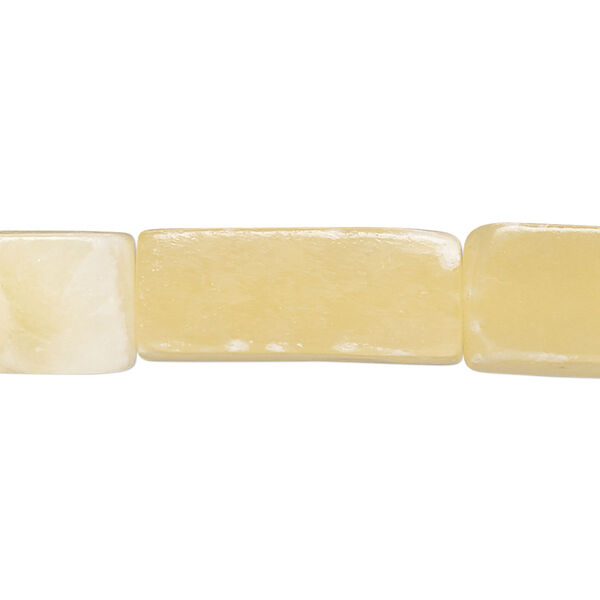 Bead, calcite (coated), 22x10mm-25x11mm square tube, C grade, Mohs hardness 3. Sold per 16-inch strand. image number 0
