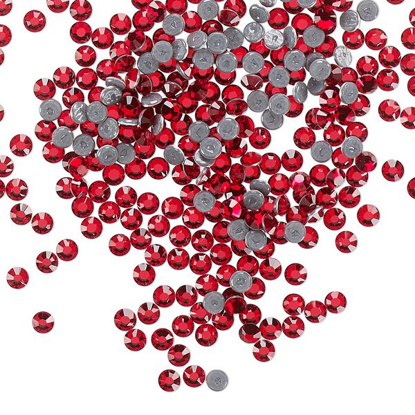 Flat back, Dance With Me™ crystal hotfix rhinestone, light Siam, foil back, 2.3-2.5mm rose, SS8. Sold per pkg of 144 (1 gross). image number 0