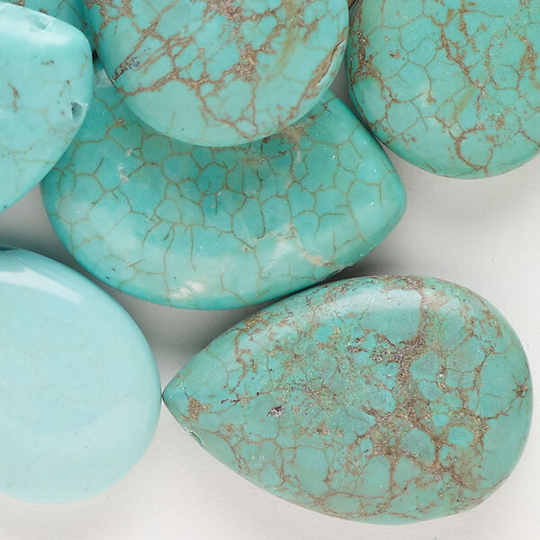 Magnesite 1pkg20, puffed teardrop bead mix 23x17mm-30x23mm image number 0