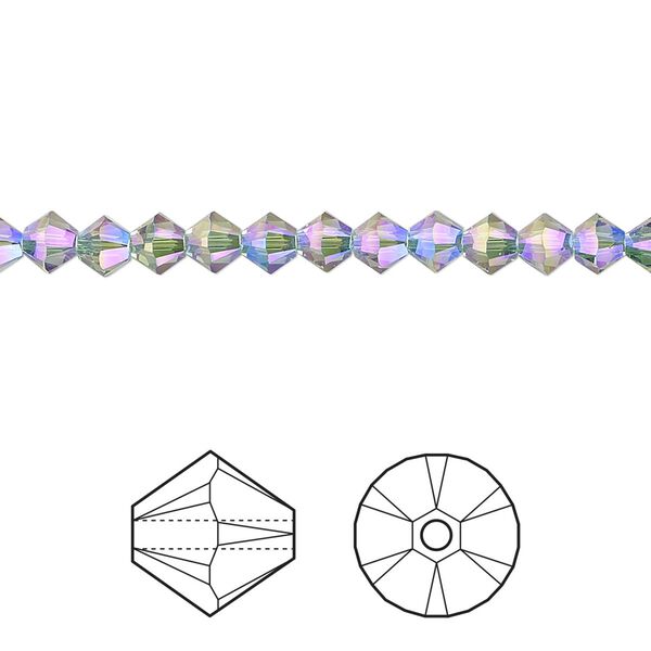 Bead 48pk erinite shimmer 2X, Crystal Passions® 4mm bicone 5328 image number 0