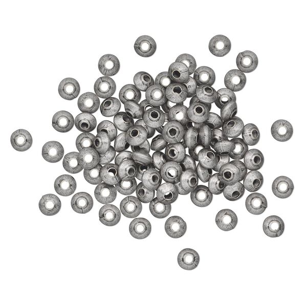 Bead, antique silver-plated brass, 5x3mm saucer. Sold per pkg of 100. image number 0
