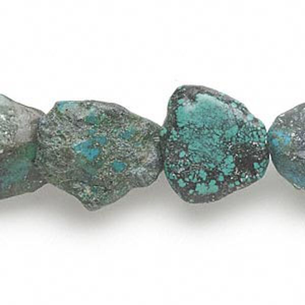 Turquoise 1pkg1, flat nugget bead 15.5-16 inch medium image number 0