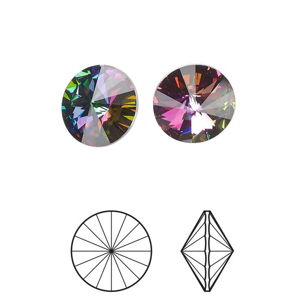 Chaton 2pk crystal electra, Crystal Passions® 12mm rivoli 1122 image number 0