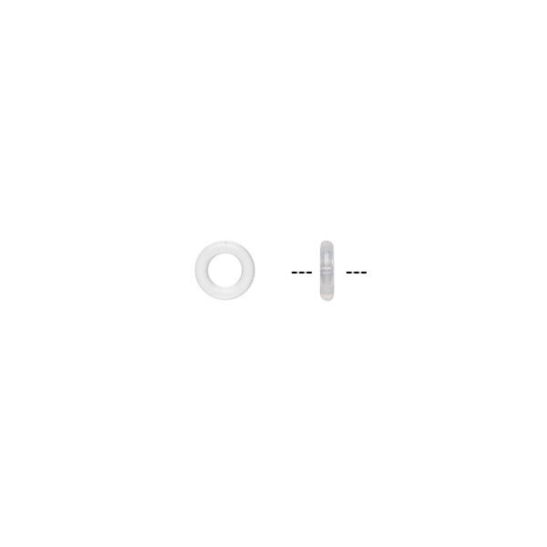Component, silicone, transparent clear, 4.8-5mm round. Sold per pkg of 500. image number 0