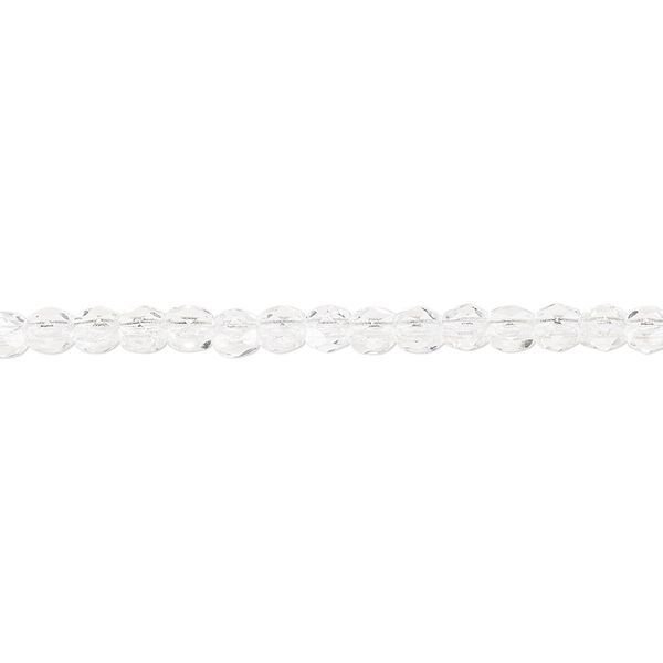Bead, Czech fire-polished glass, clear, 3mm faceted round. Sold per pkg of 1,200 (1 mass). image number 0