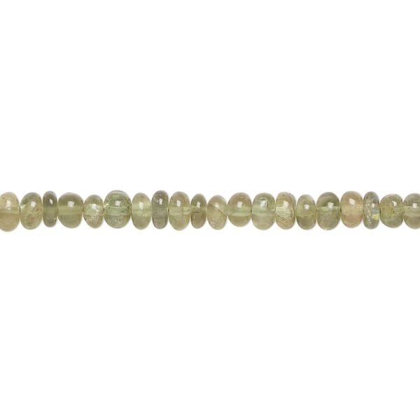 Green apatite 1pkg1, hand-cut rondelle bead natural 13 inch graduated 3x2mm-7x4mm image number 0
