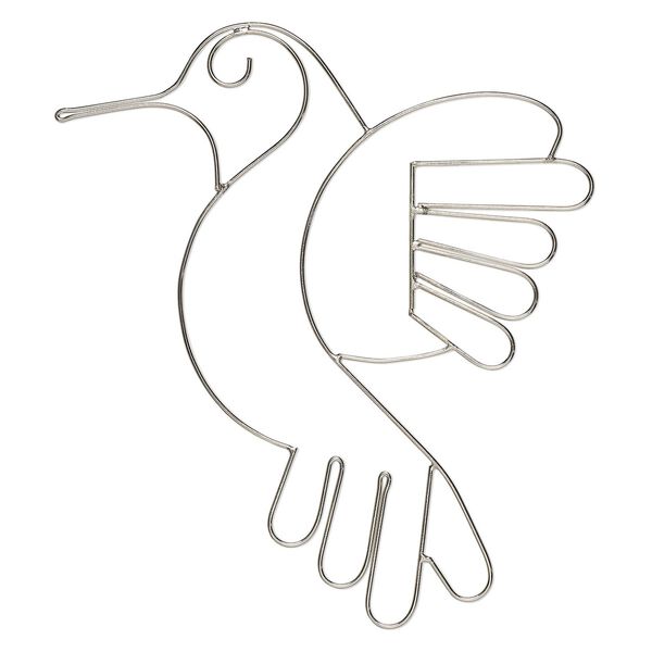 Wire frame, steel, 8-1/2 x 7-1/4 inch hummingbird. Sold individually. image number 0