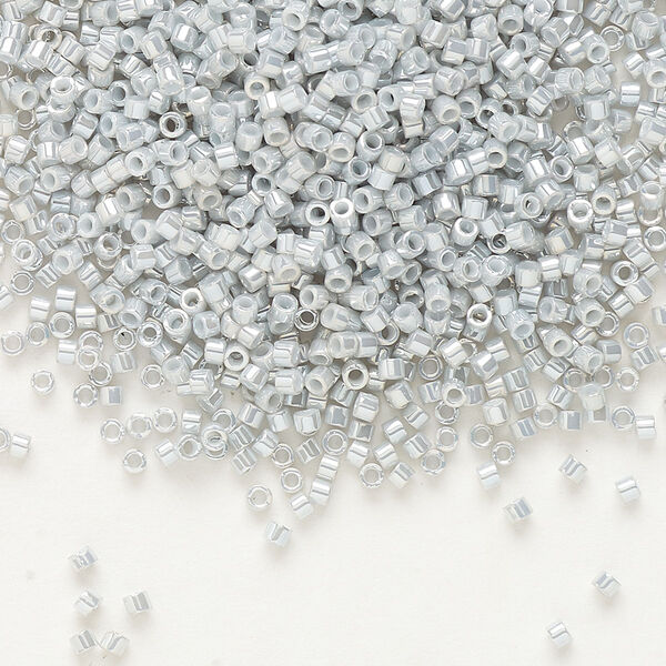 Seed bead, Delica®, glass, pkg/250g, #11 round, opaque gold luster grey (DB-0252). image number 0