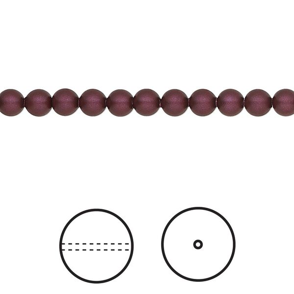 Pearl 500pk elderberry, Swarovski® 4mm round 5810 image number 0