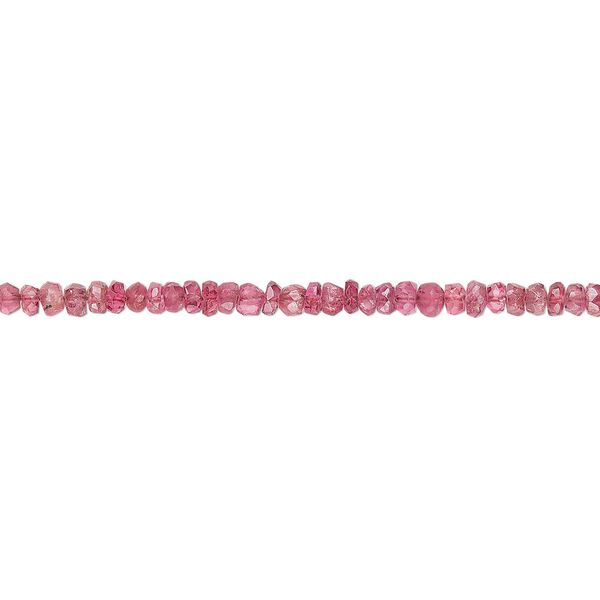 Pink spinel 1pkg1, hand-cut faceted rondelle bead natural 13 inch 2x1mm-3x2mm image number 0