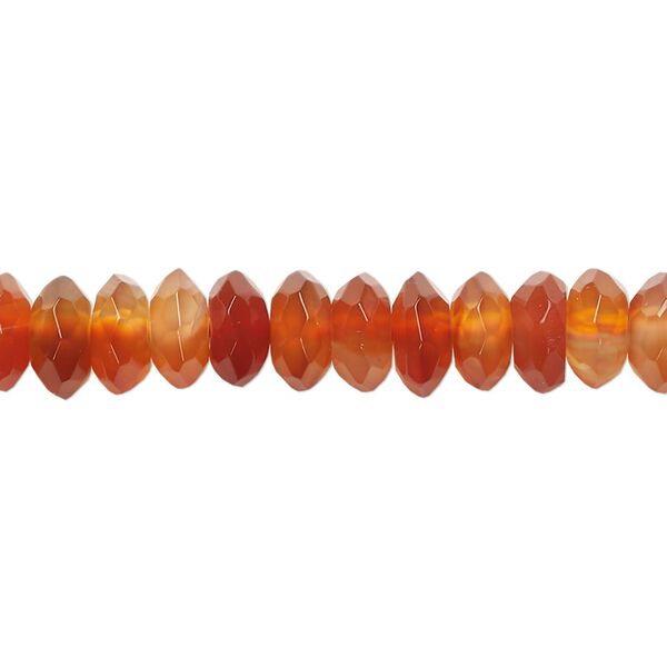 Carnelian 1pkg1, faceted rondelle bead 15.5-16 inch 8x5mm image number 0