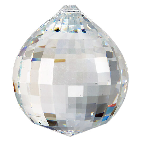 Suncatcher 1pk clear, Asfour Crystal 45x40mm top-drilled faceted round teardrop image number 0