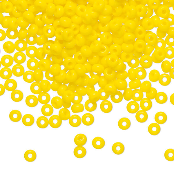 Seed bead, Preciosa Ornela Czech glass, pkg/500g, #8 rocaille, opaque yellow, (83130). image number 0