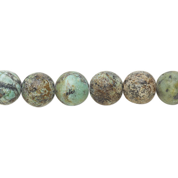 African "turquoise" 1pkg1, matte round bead 8 inch 8mm image number 0