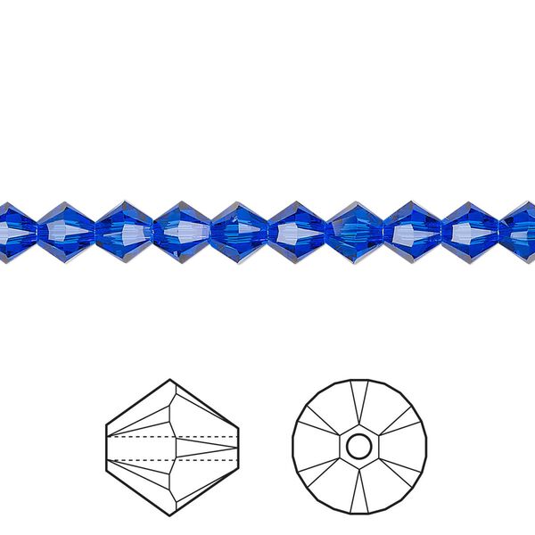 Bead 720pk majestic blue, Swarovski® 5mm XILION bicone 5328 image number 0