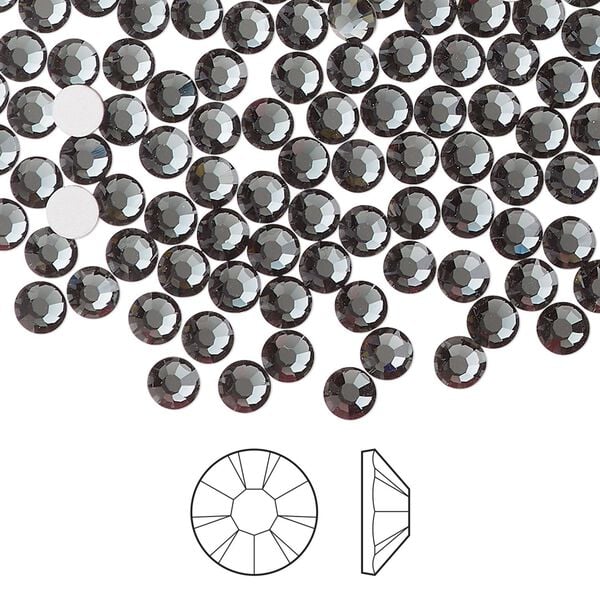 Flat back 1440pk light graphite foil back, Preciosa MAXIMA Czech crystal rhinestone 3.8-4mm chaton rose round SS16 image number 0