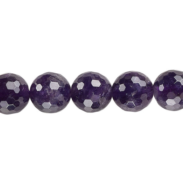 Amethyst 1pkg1, faceted round bead natural 15.5-16 inch 10mm image number 0