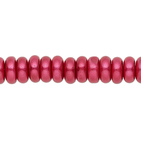 Bead, crystal pearl, wine, 8x3mm rondelle. Sold per pkg of (2) 15-1/2" to 16" strands, approximately 220 beads. image number 0