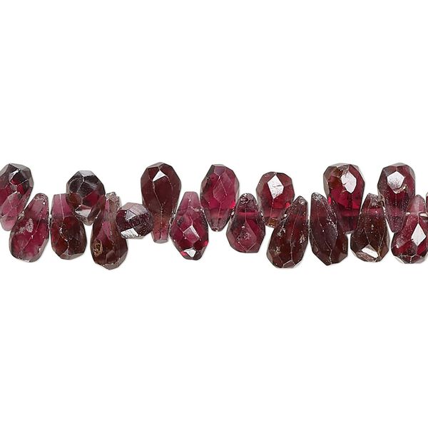 Rhodolite garnet 1pkg1, hand-cut top-drilled faceted teardrop bead natural 15 inch 7x4mm-10x5mm image number 0